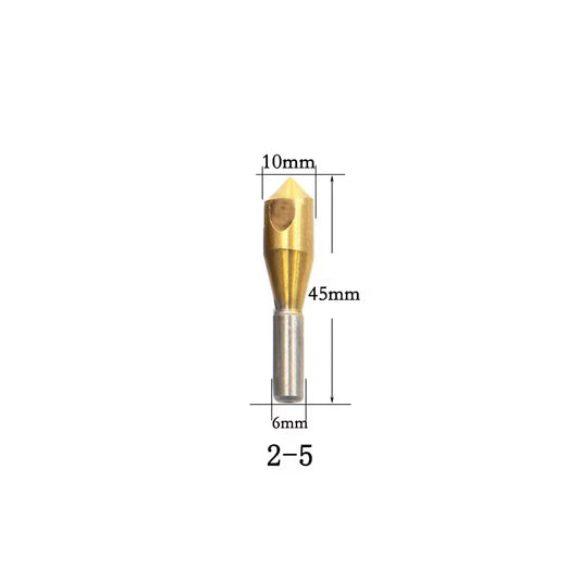 1/4Pcs Set Titanium Countersink Deburring Drill Taper Hole Cutter Steel/Aluminum Countersunk Head Chamfering Tools 2-5-10-15-20