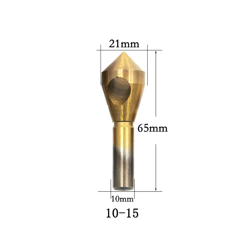 1/4Pcs Set Titanium Countersink Deburring Drill Taper Hole Cutter Steel/Aluminum Countersunk Head Chamfering Tools 2-5-10-15-20