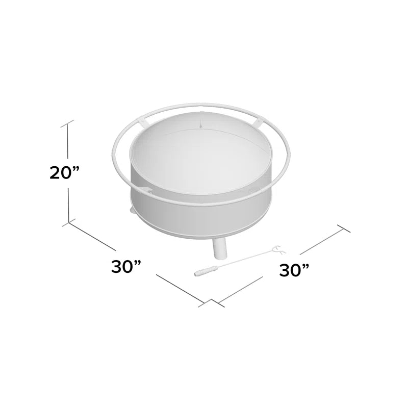 Dyess Fire Pit - 32-Inch Outdoor Wood Burning Firepit with Screen, Poker, and Cover - Outdoor Fire Pits for Backyard, Deck, or Patio by Pure Garden