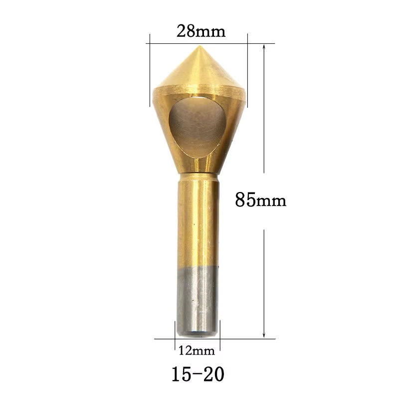 1/4Pcs Set Titanium Countersink Deburring Drill Taper Hole Cutter Steel/Aluminum Countersunk Head Chamfering Tools 2-5-10-15-20