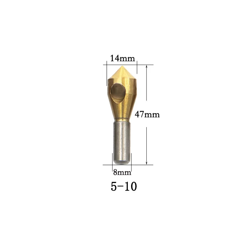 1/4Pcs Set Titanium Countersink Deburring Drill Taper Hole Cutter Steel/Aluminum Countersunk Head Chamfering Tools 2-5-10-15-20