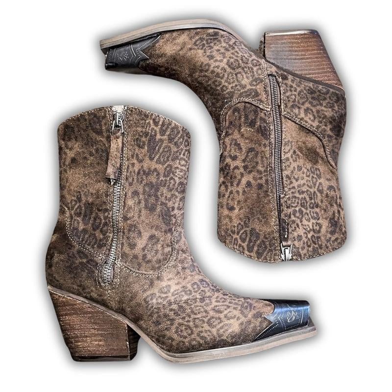 Jimi Leopard Print Ankle Booties for Women by Very G