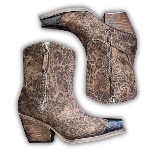 Jimi Leopard Print Ankle Booties for Women by Very G