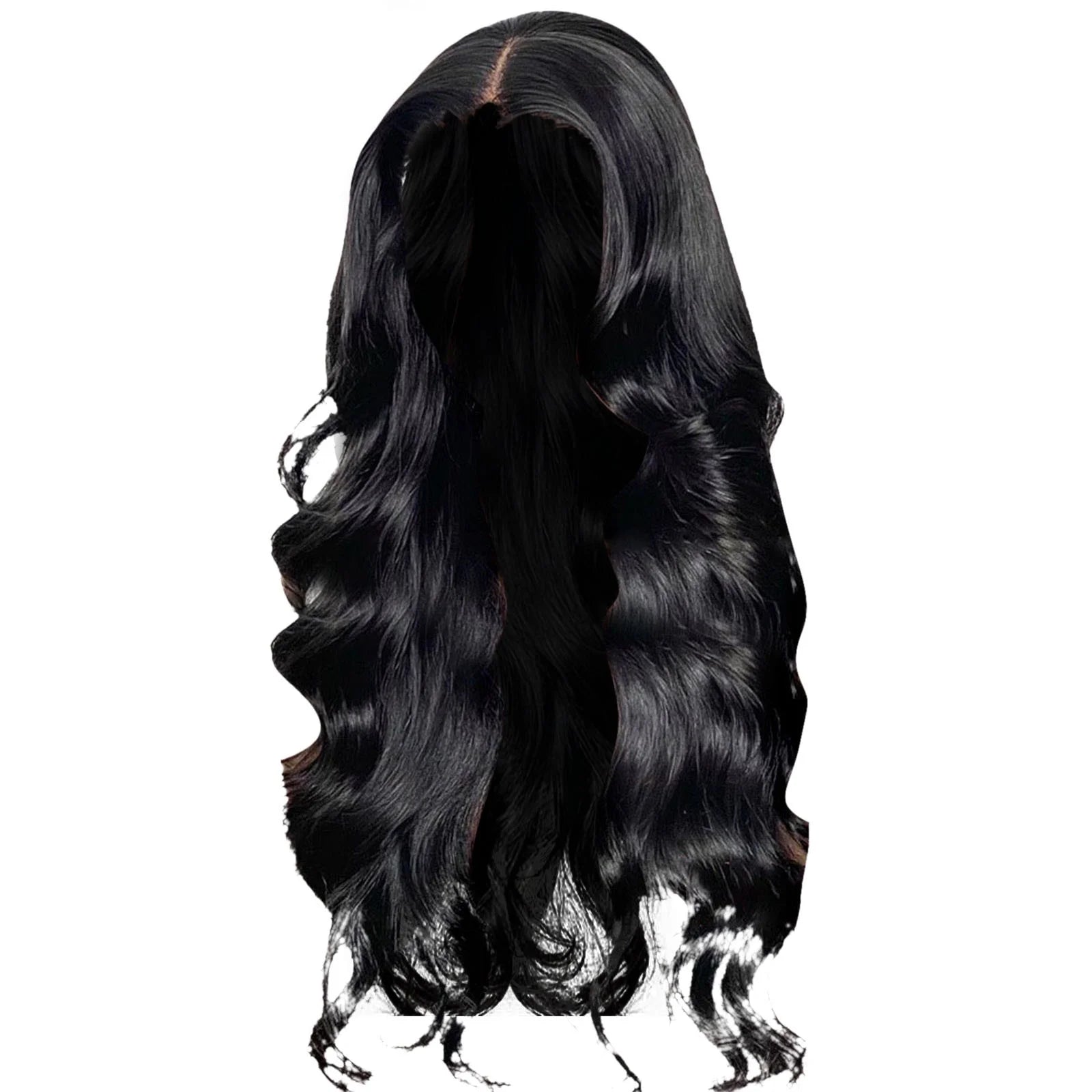 Front Wigs Human Hair 26 Inch Front Wigs Pre Plucked with Baby Hair 180% Density Glueless Human Hair Wigs for Black Women Transparent Lace Frontal Wigs Natural Black, Black