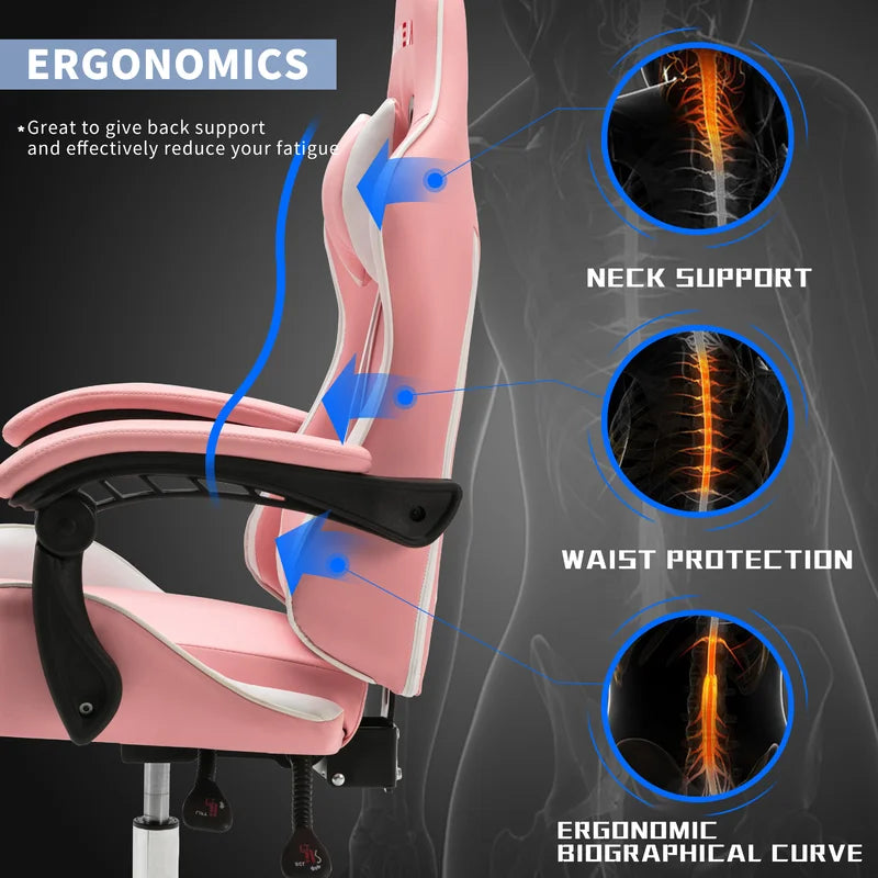 Adjustable Reclining Ergonomic Swiveling PC & Racing Game Chair