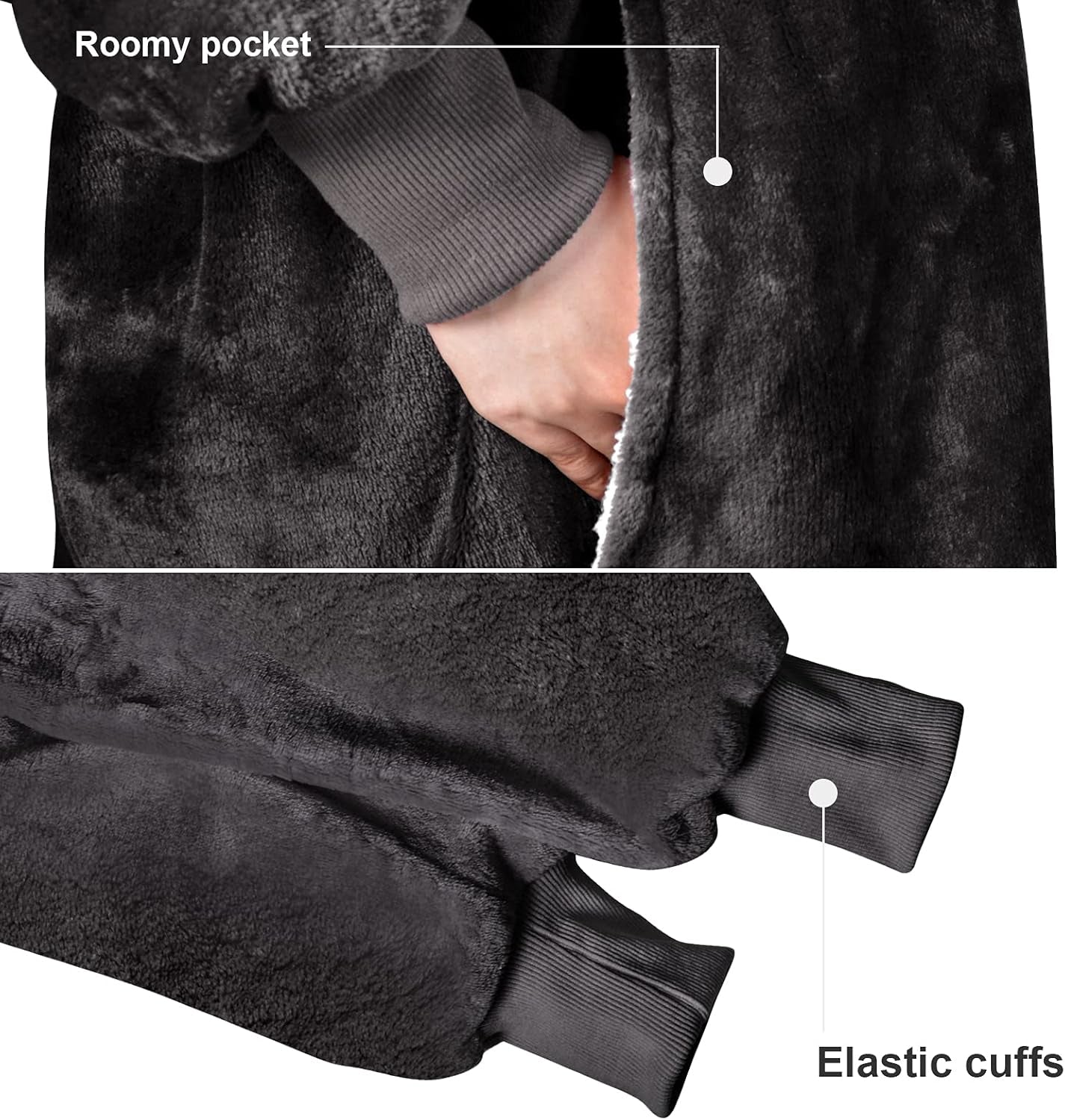 Oversized Sherpa Wearable Blanket Hoodie - Ultra Cozy and Warm Sweatshirt for Adults